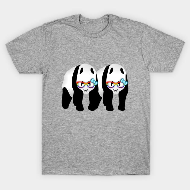 Gay Pride Panda Bears T-Shirt by mailboxdisco